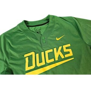 Nike Baseball Jersey Mens XL Green Excellent Oregon Ducks Dri-FIT 2-Button Shirt